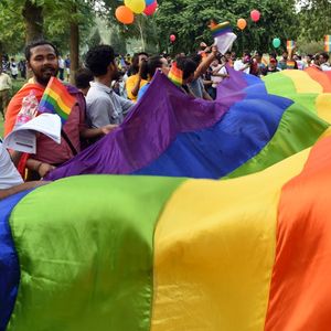 De nombreuses manifestations avaient eu lieu - ici à Gurugram à 30 km de Delhi en 2016 - pour demander à la Cour suprême de dépénaliser l'homosexualité en Inde. La décision de cette semaine permet d'abroger un article de loi datant de l'époque coloniale.