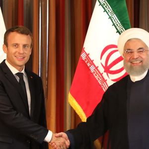 La rencontre d'Emmanuel Macron et du président Hassan Rohani en 2017 aux Nations unies.