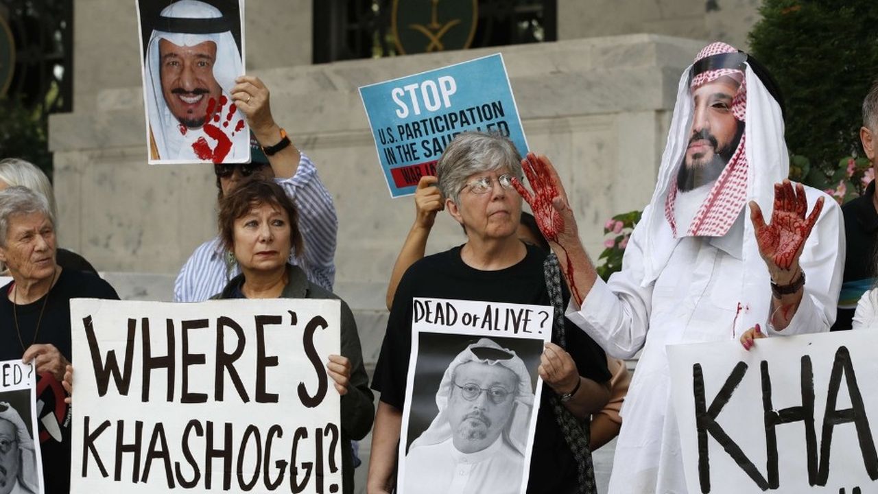 Manifestation mercredi devant l'ambassade d'Arabie saoudite à Washington.