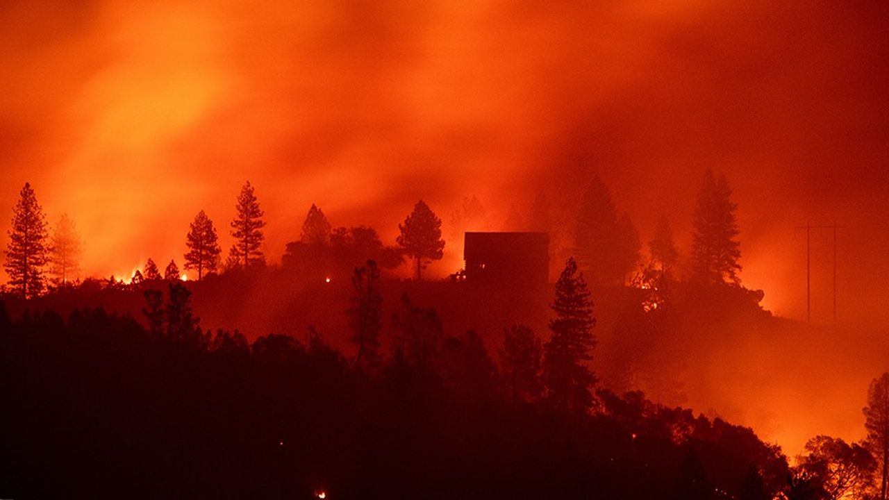 Les flammes dévorent les collines derrière Big Bend, en Californie. L'incendie de novembre 2018 est le plus meurtrier qu'ait jamais connu la Californie.