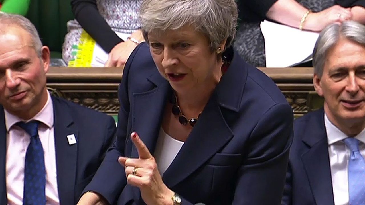 La Première ministre Theresa May devant la Chambre des Communes, mercredi 14 novembre 2018.
