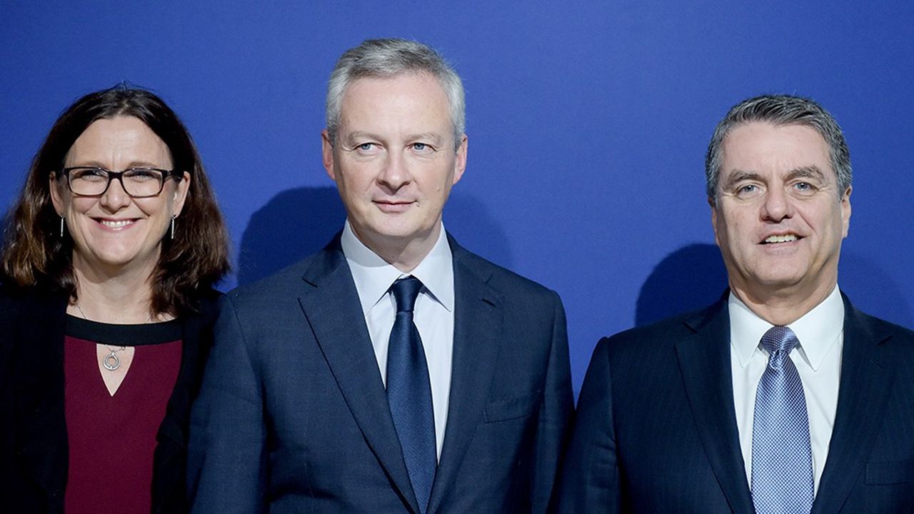 Cecilia Malmström, Bruno Le Maire et Roberto Azevêdo ont plaidé, à Bercy, pour la sauvegarde de l'Organisation mondiale du commerce menacée de paralysie.