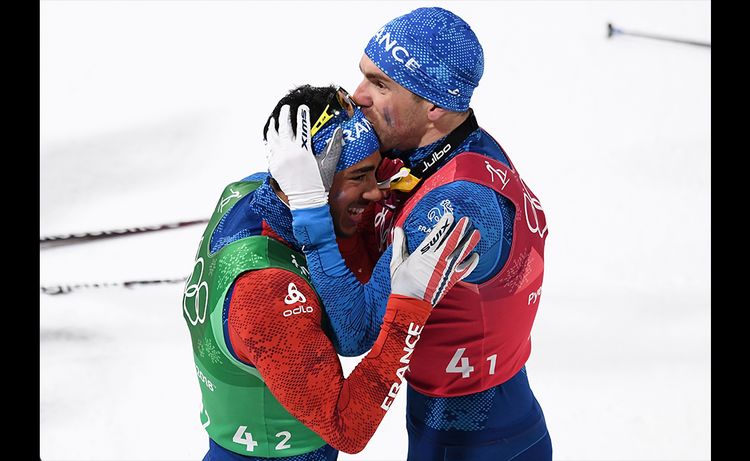 Richard Jouve et Maurice Manificat, médaille de bronze au sprint par équipe en ski de fond