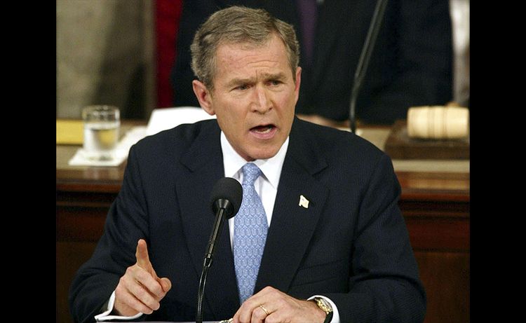 29 janvier 2002 : pour George W. Bush, la Corée du Nord fait partie de l'"axe du mal"
