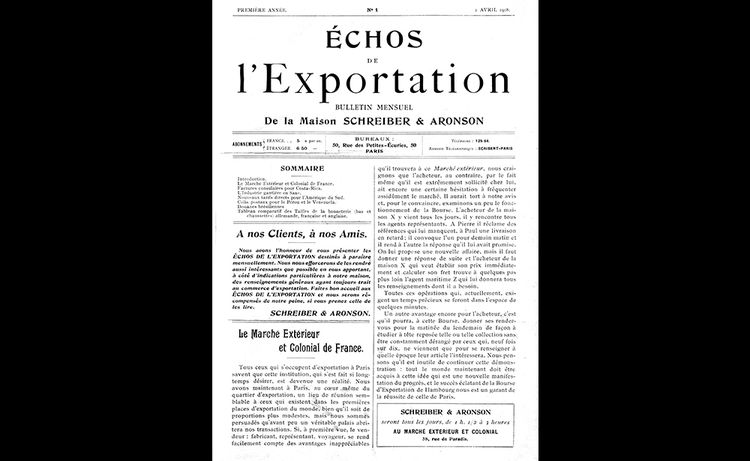 2 avril 1908 : le premier numéro des "Echos de l'Exportation"