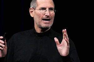 L'ex-PDG et fondateur d'Apple Steve Jobs lors d'un discours en janvier 2010.