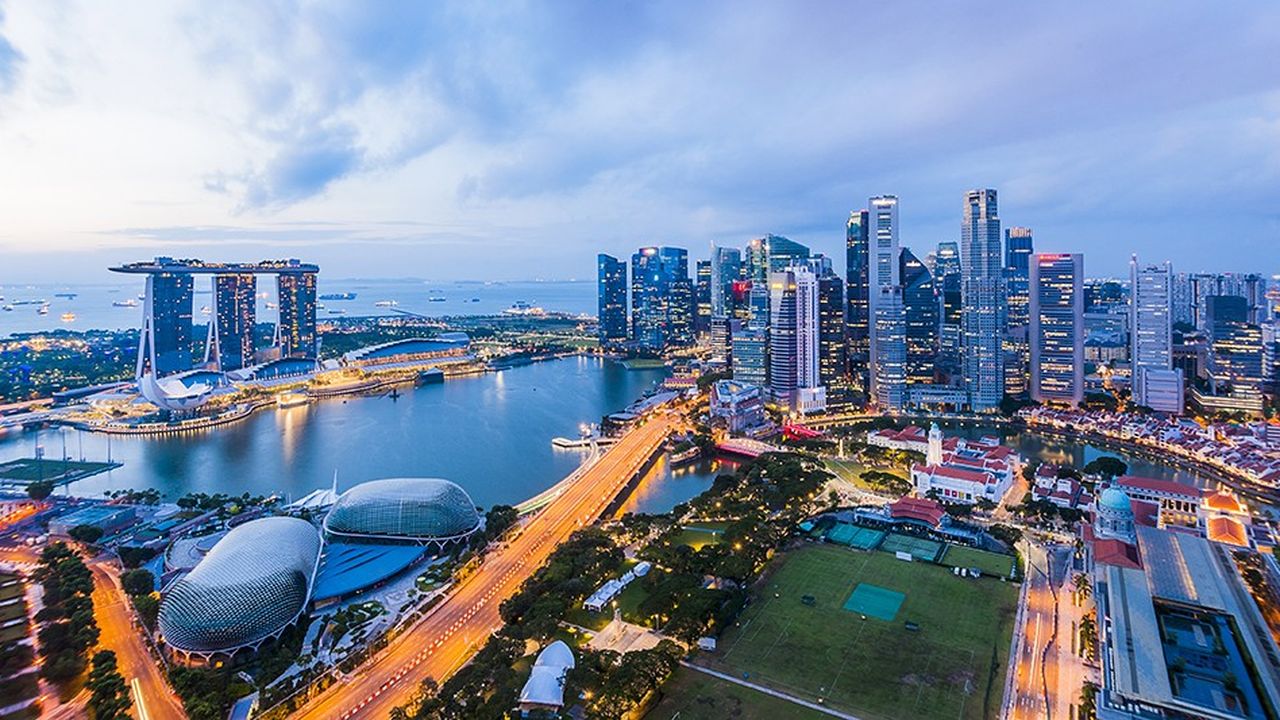 Vue aérienne de Singapour.