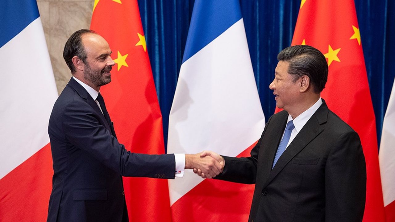 Le Premier ministre français Edouard Philippe et le président chinois Xi Jinping, à Pékin.
