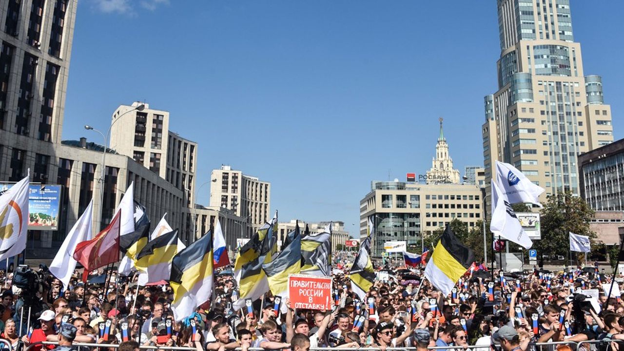 La réforme des retraites a suscité une forte opposition avec de grandes manifestations, ici fin juillet à Moscou.