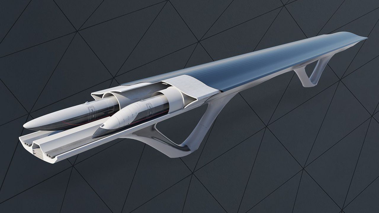 Vue 3D de la structure globale de l'Hyperloop