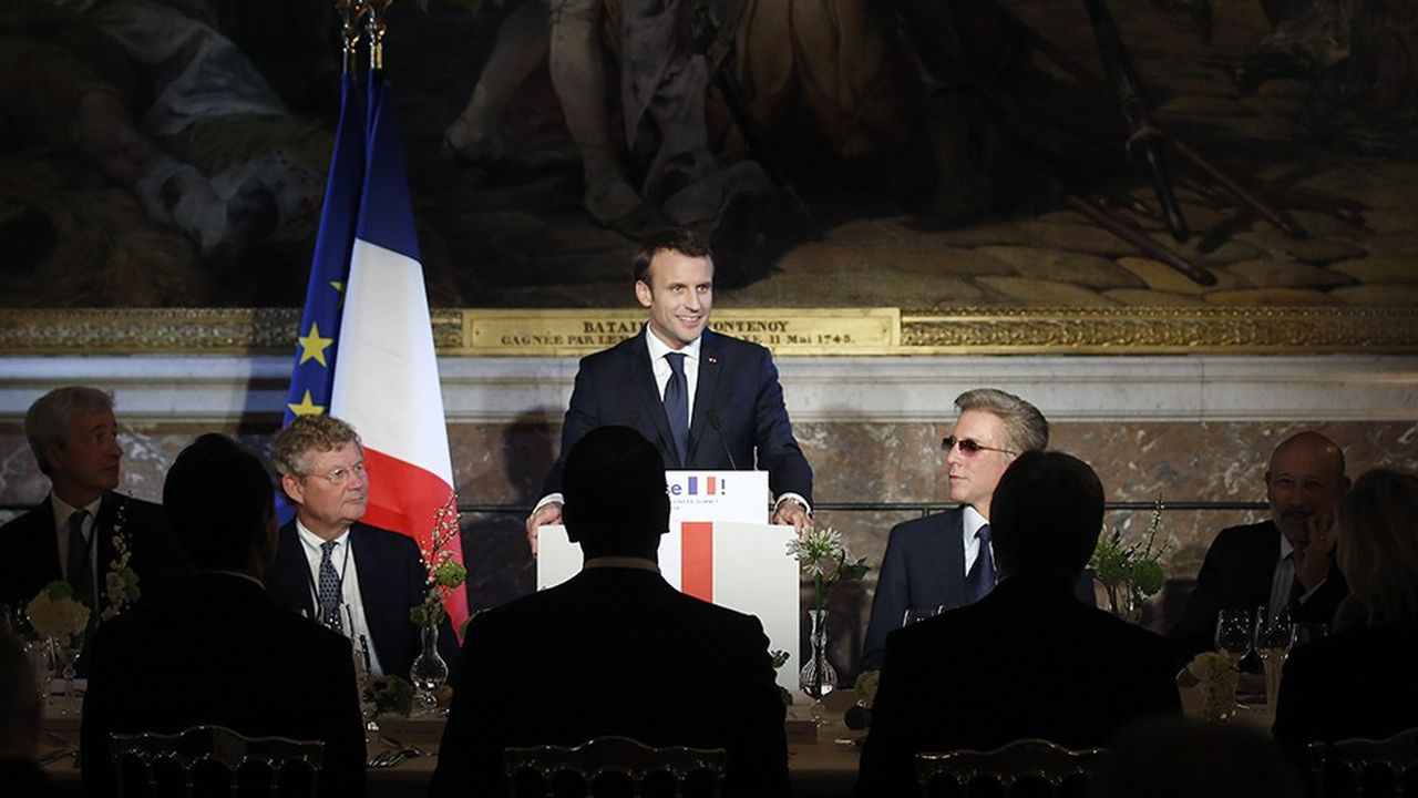 Emmanuel Macron, en janvier dernier, lors du sommet « Choose France » au Chateau de Versailles.