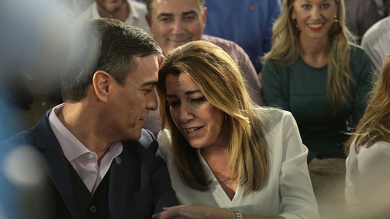 Les apparitions de Pedro Sánchez dans la campagne aux côtés de la candidate Susana Diaz ont été comptées. (Photo by CRISTINA QUICLER/AFP)