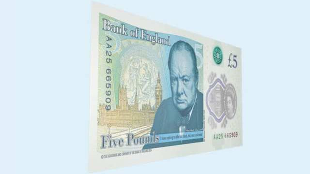 Churchill fait son apparition sur les nouveaux billets en plastique de 5  livres