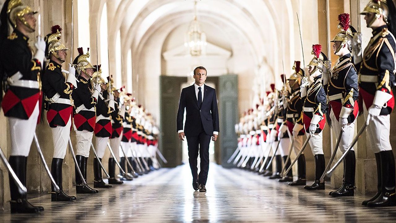 Emmanuel Macron lors de la réunion du Parlement en Congrès en juin 2018.