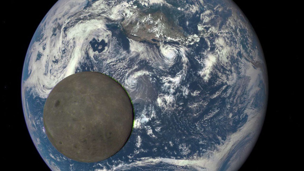 En juillet 2015, le satellite Deep Space Climate Observatory (DSCOVR) de la NASA a capturé une image unique de la Lune montrant sa face non visible depuis la Terre.
