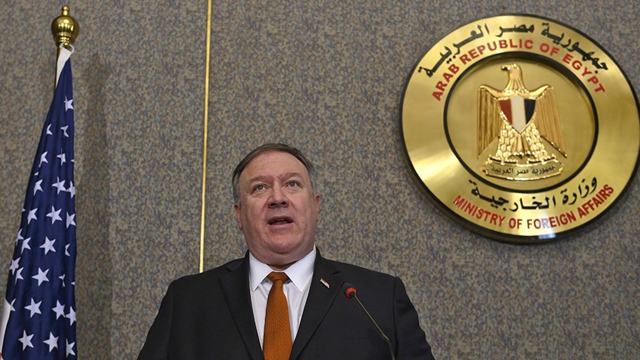 Le chef de la diplomatie américaine Mike Pompeo lors d'une conférence de presse en Egypte le 10 janvier 2018.