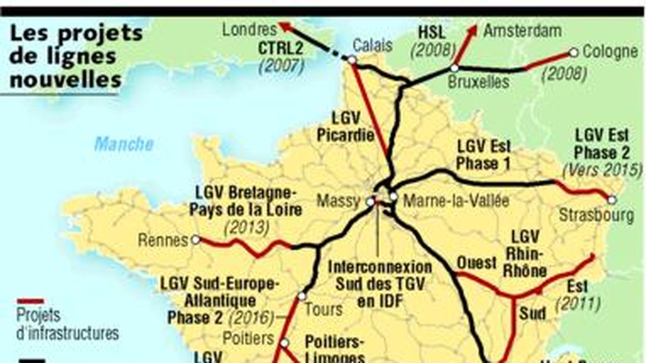 Carte ligne TGV France 2020