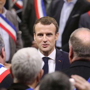 Emmanuel Macron, lors de sa deuxième rencontre avec des maires d'Occitanie, le 18 janvier à Souillac.