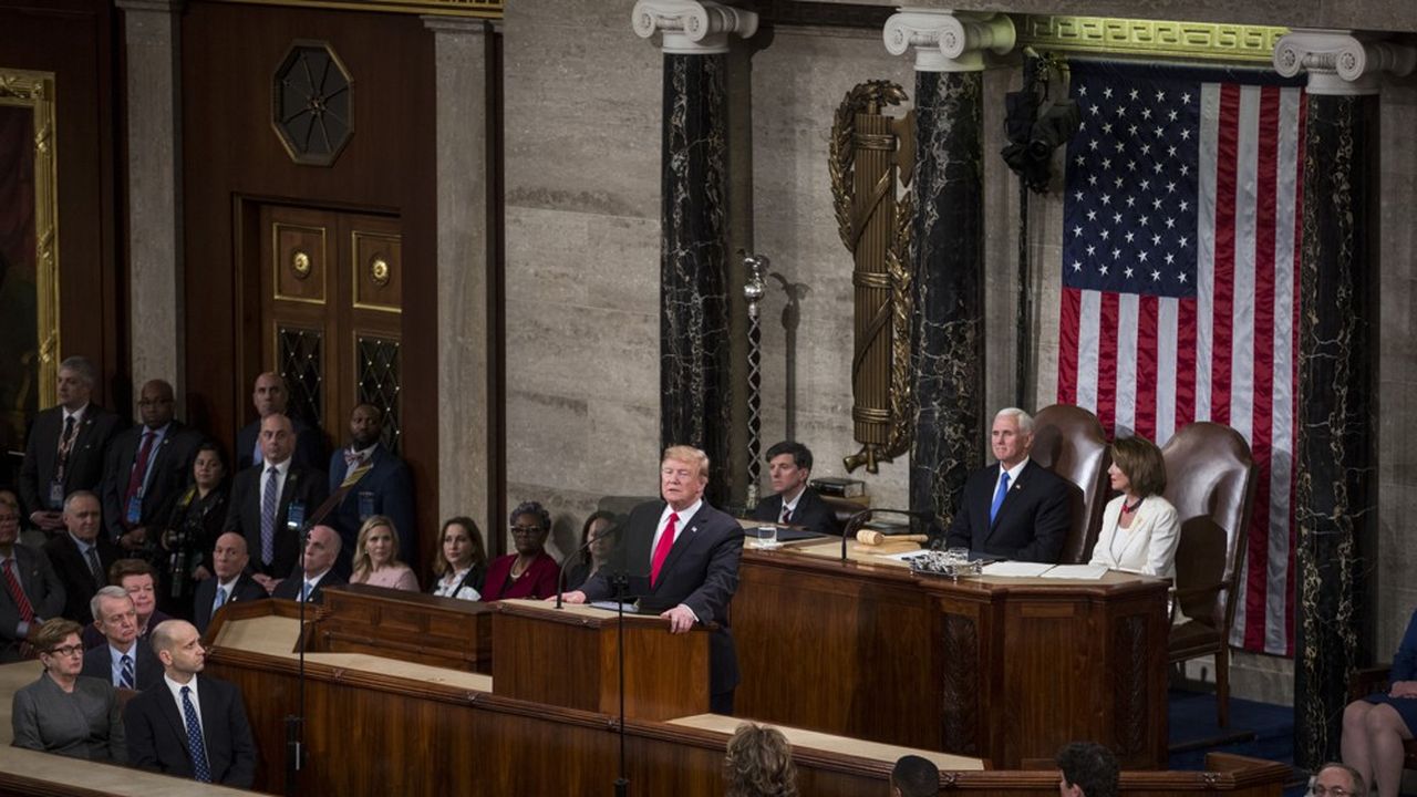 Le président Donald Trump a prononcé son deuxième discours sur l'Etat de l'Union mardi soir au Capitole, devant les élus.