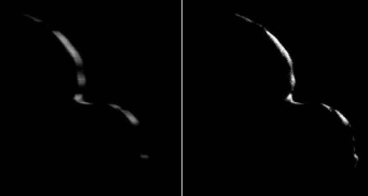 Deux clichés d'Ultima Thule, pris par la sonde de la Nasa New Horizons