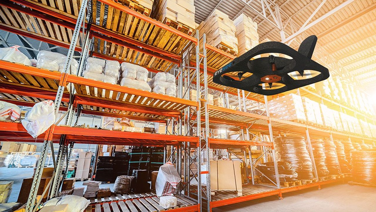 Le drone Eyesee est utilisé pour faire l' inventaire des entrepôt et a été adopté par une quinzaine de clients, notamment L'Oréal et FM Logistic.
