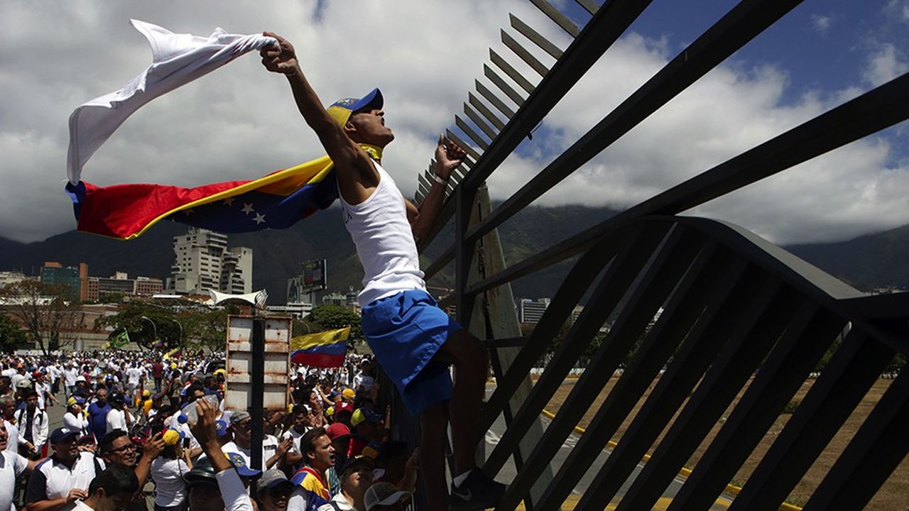 Manifestations contre Maduro à Caracas, le 23 février dernier.