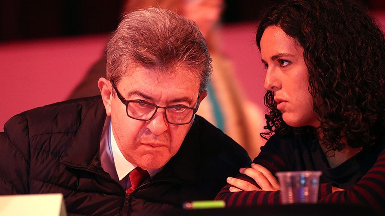 Jean-Luc Mélenchon et la tête de liste de La France insoumise pour les élections européennes, Manon Aubry.
