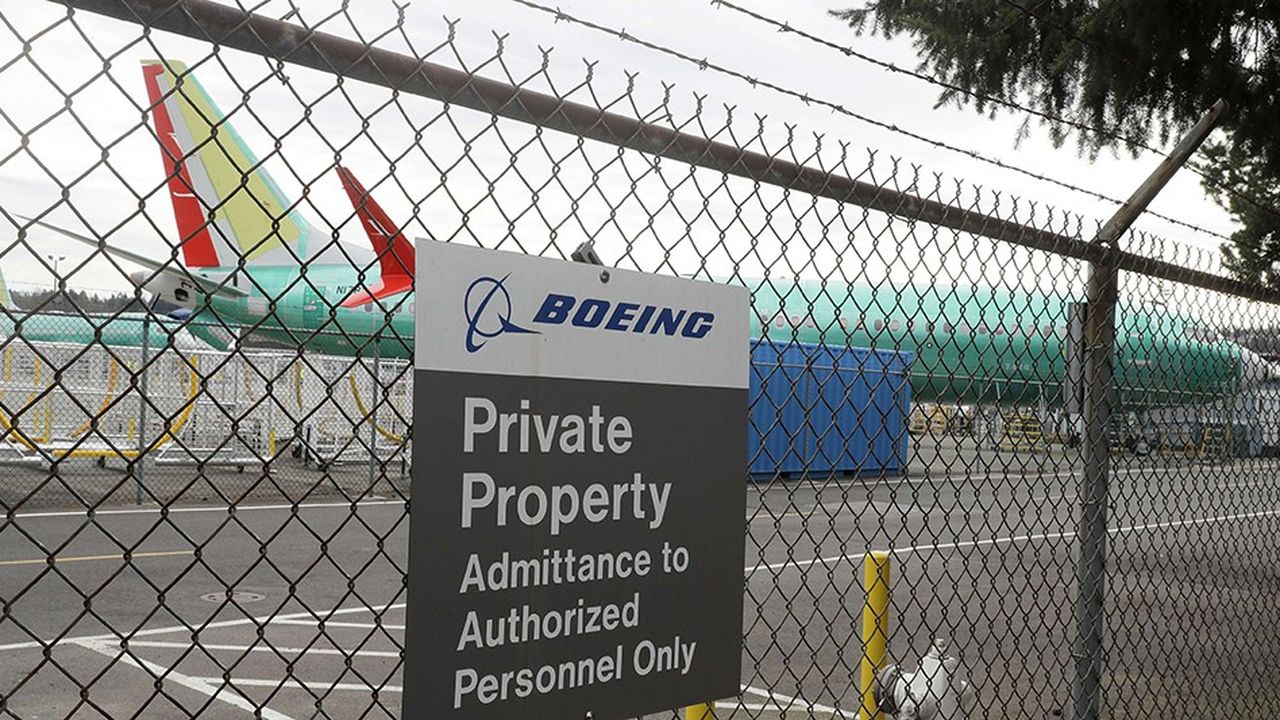 Un Boeing 737 MAX sur le site de Rentoon, près de Seattle. Le modèle phare de Boeing n'a plus le droit de voler, même aux Etats-Unis.