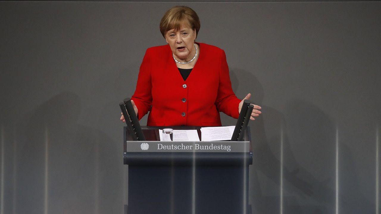 Angela Merkel devant le Bundestag, le 21 mars 2019