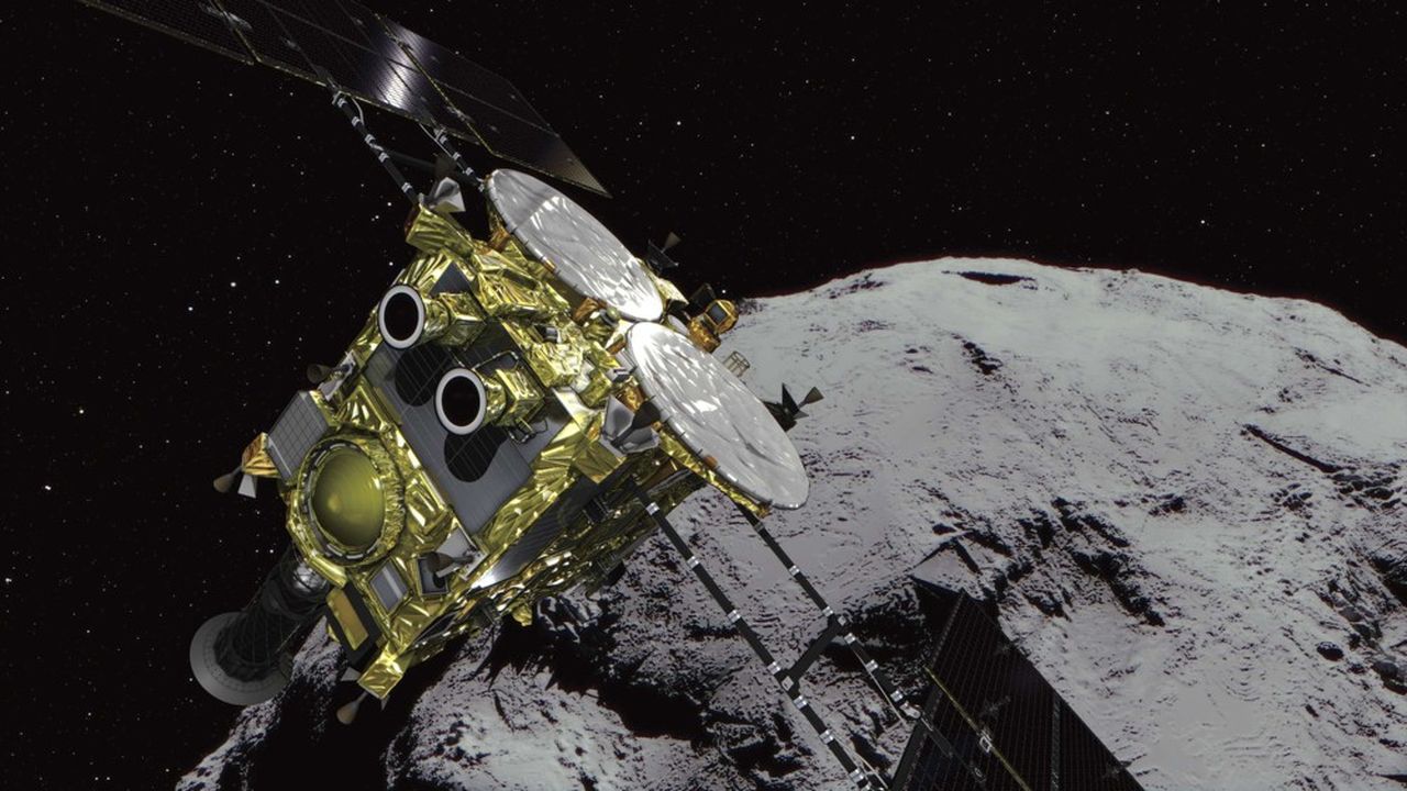 La sonde Hayabusa 2 (ici en images de synthèse) accompagne l'astéroïde Ryugu depuis juin 2018.