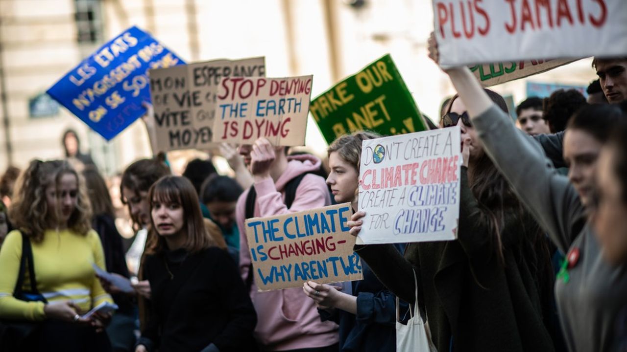 Une manifestation d'étudiants français pour le climat, le 22 mars dernier à Paris. 