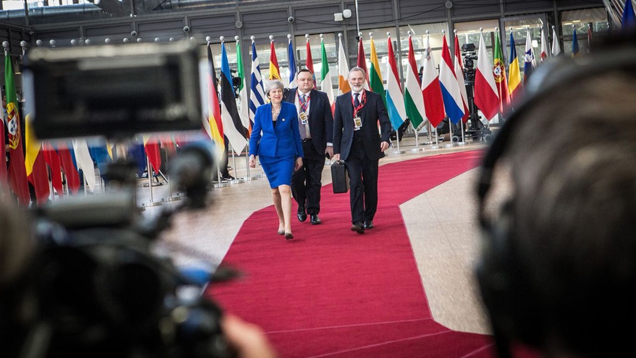 Theresa May à son arrivée au Conseil européen à Bruxelles.