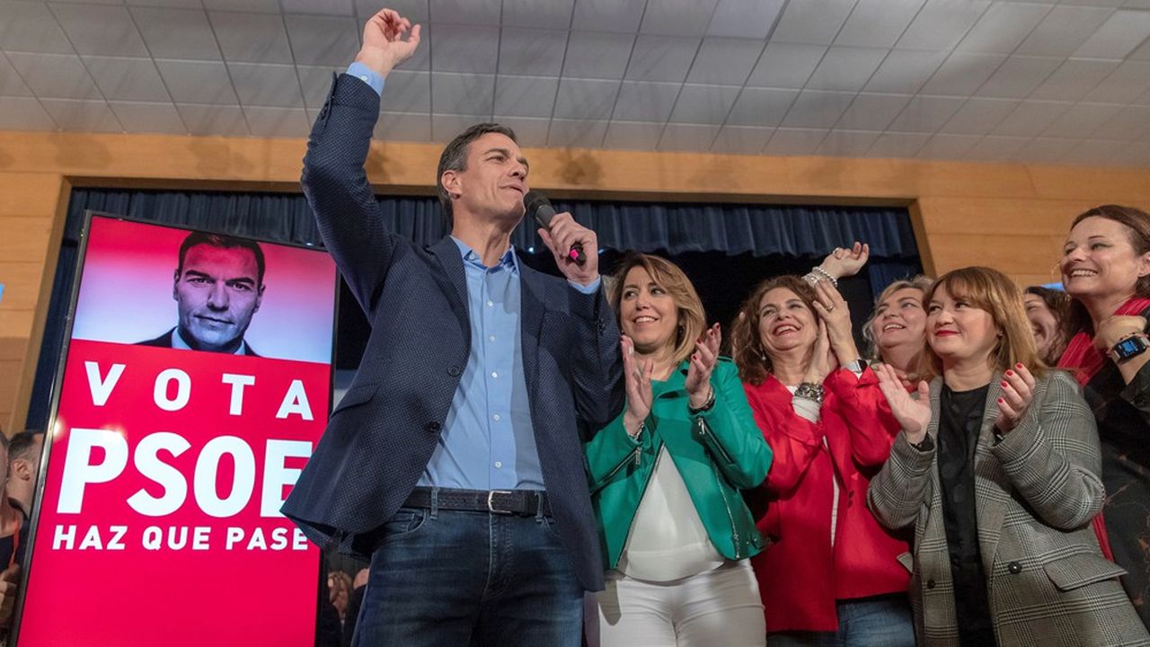 Meeting de campagne de Pedro Sanchez pour le PSOE, le 11 avril dernier à Séville.
