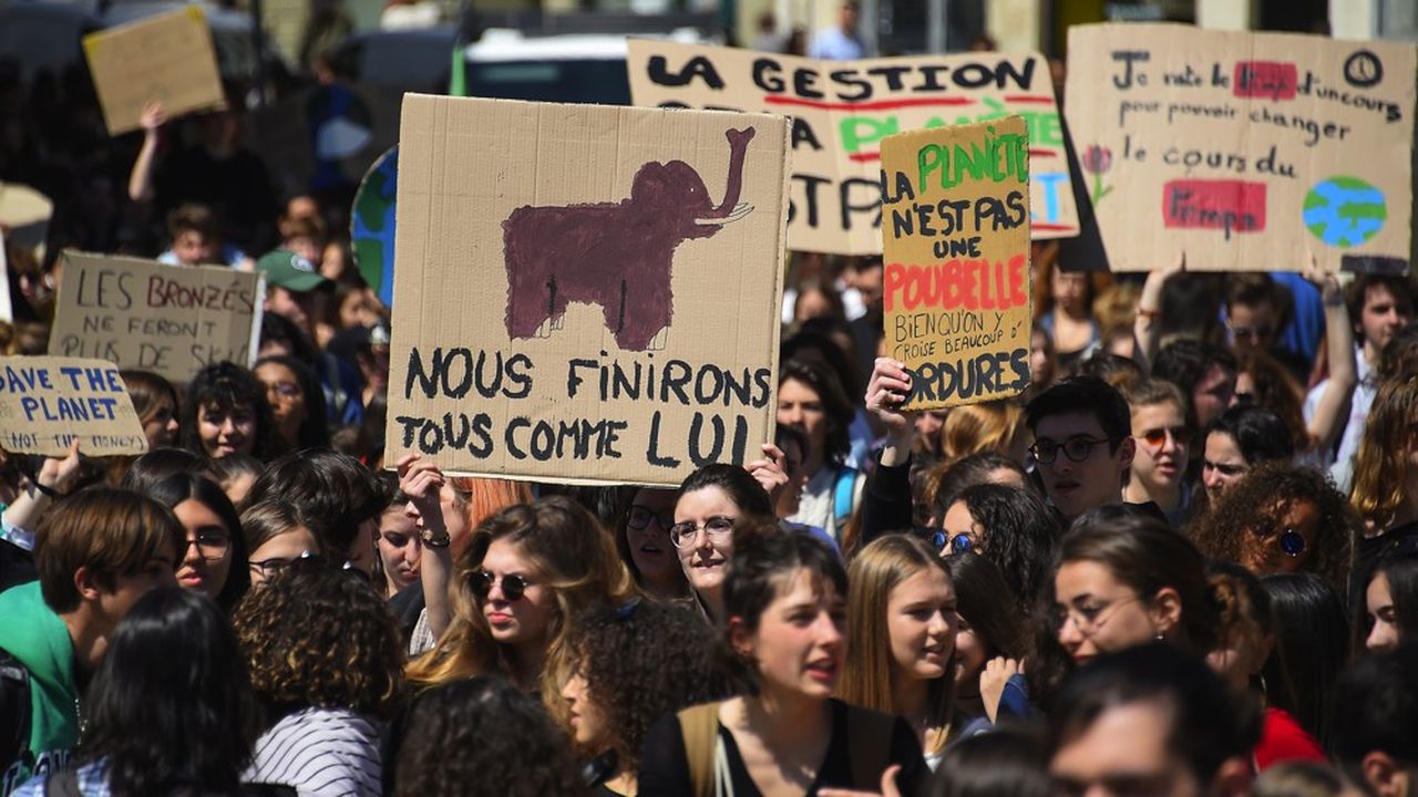 La prise de conscience de l'enjeu climatique par l'opinion s'est considérablement renforcée ces derniers mois, notamment chez les jeunes. Comme ici à Montpellier où les étudiants ont manifesté le 12 avril.