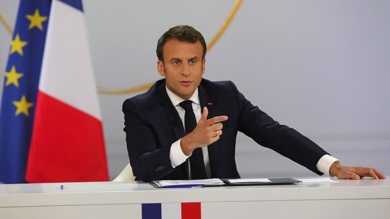 Emmanuel Macron lors de sa conférence de presse.