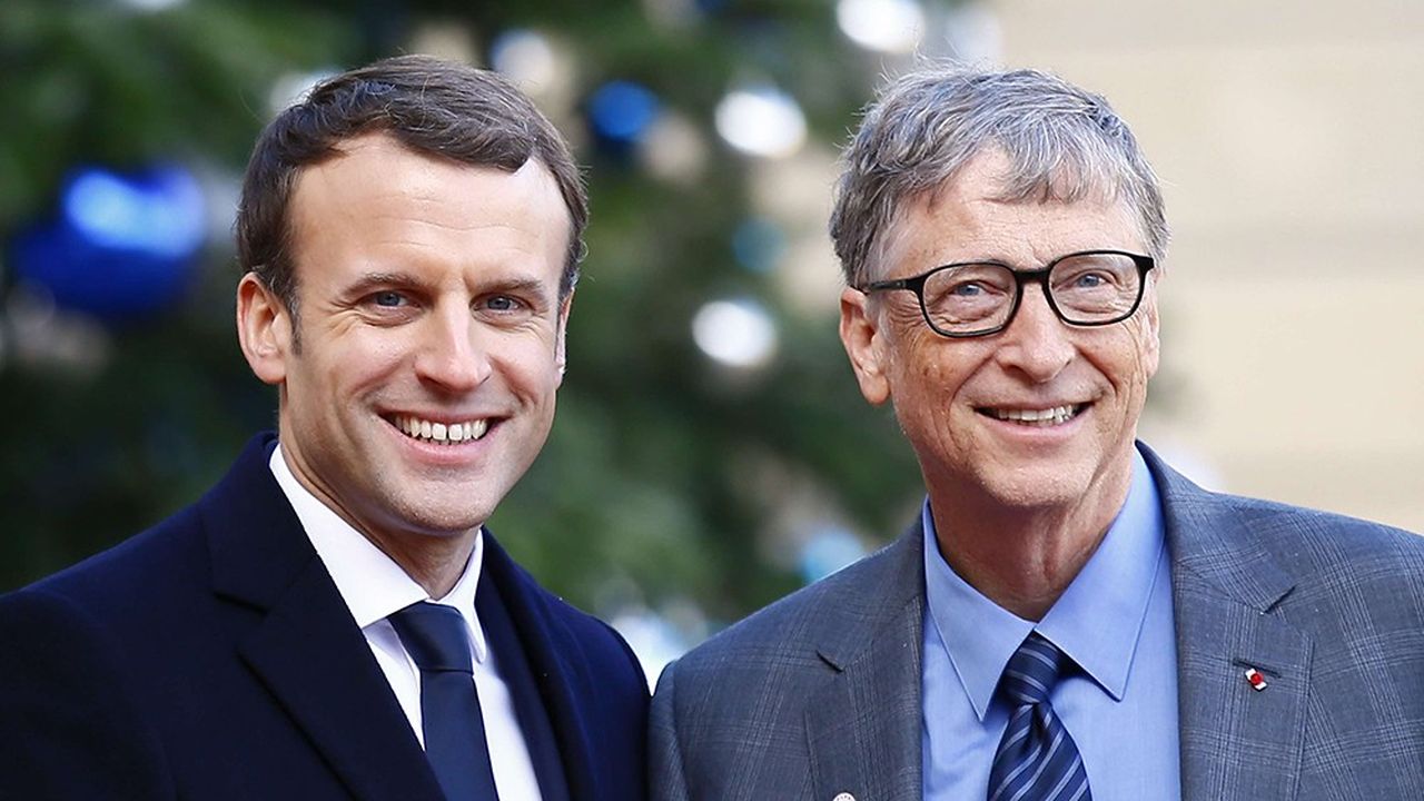 Bill Gates, le cofondateur de la Bill et Melinda Gates Foundation lors d'un déjeuner à l'Elysée avant le One Planet Summit à Paris.