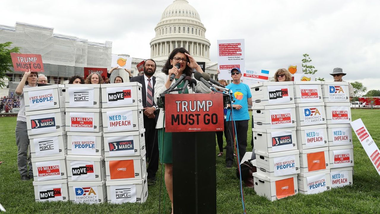 « Il est temps, selon moi, de se battre », a déclaré Rashida Tlaib, qui appelle à la destitution de Donald Trump depuis des mois