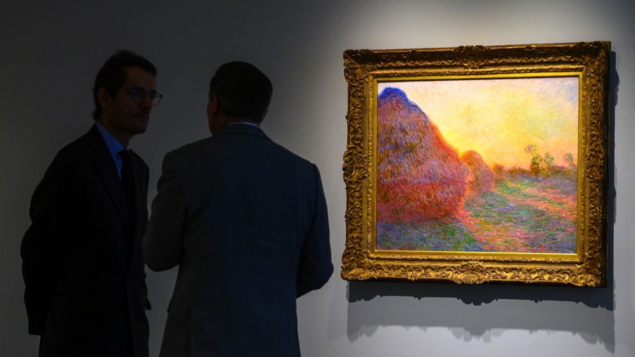 Adjugée 110,7 millions de dollars sous le marteau de Sotheby's, la toile de la série des « Meules » constitue un record pour Monet.