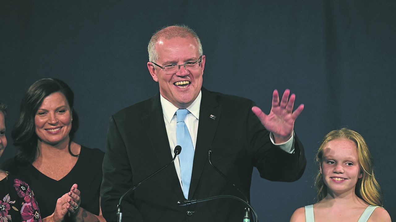 Le Premier ministre australien Scott Morrison, grand vainqueur des législatives.