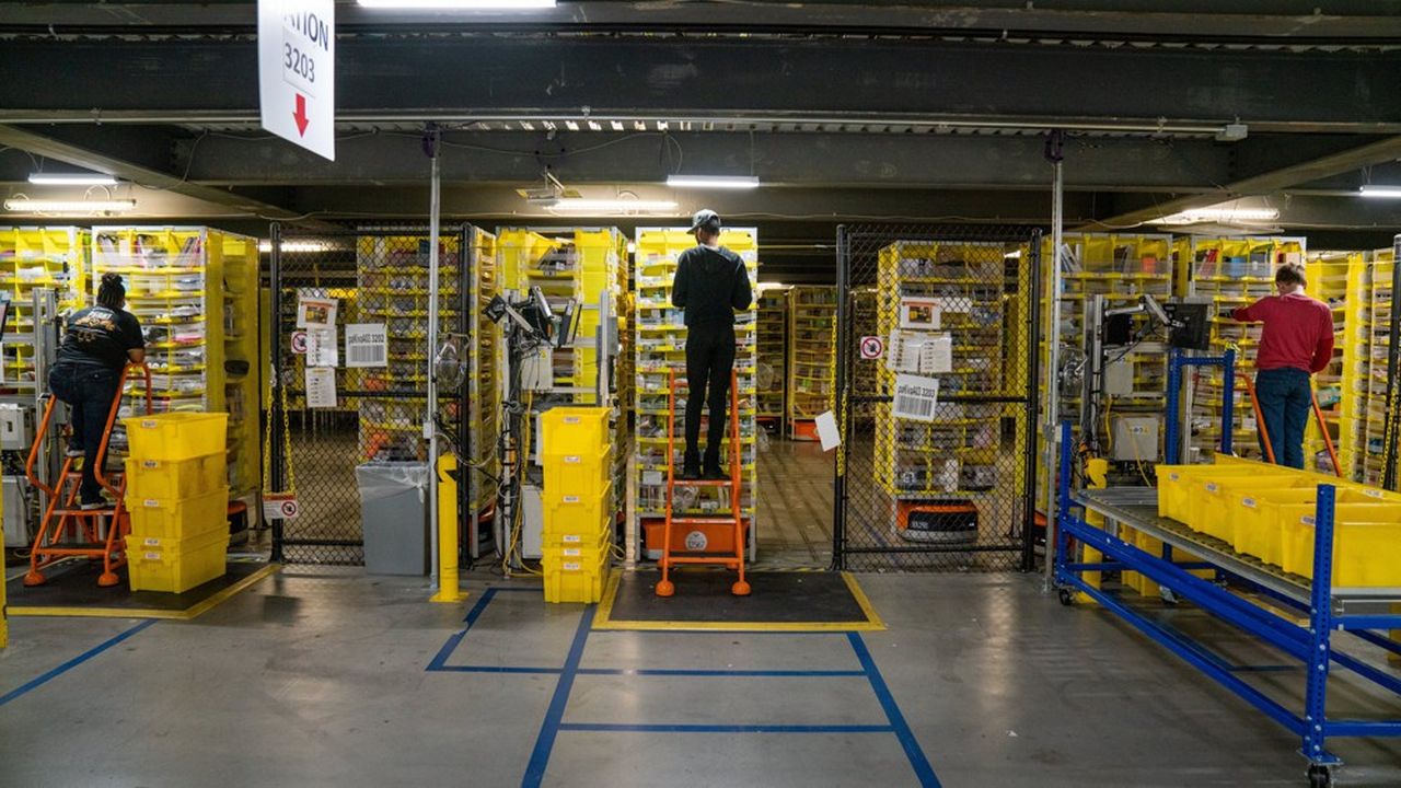 Entrepôt logistique d'Amazon à Baltimore, Maryland. Pour Emmanuel Grenier, « les plates-formes deviennent incontournables à la fois pour les consommateurs et pour les entreprises, et impactent fortement nos modes de vie et de consommation. »