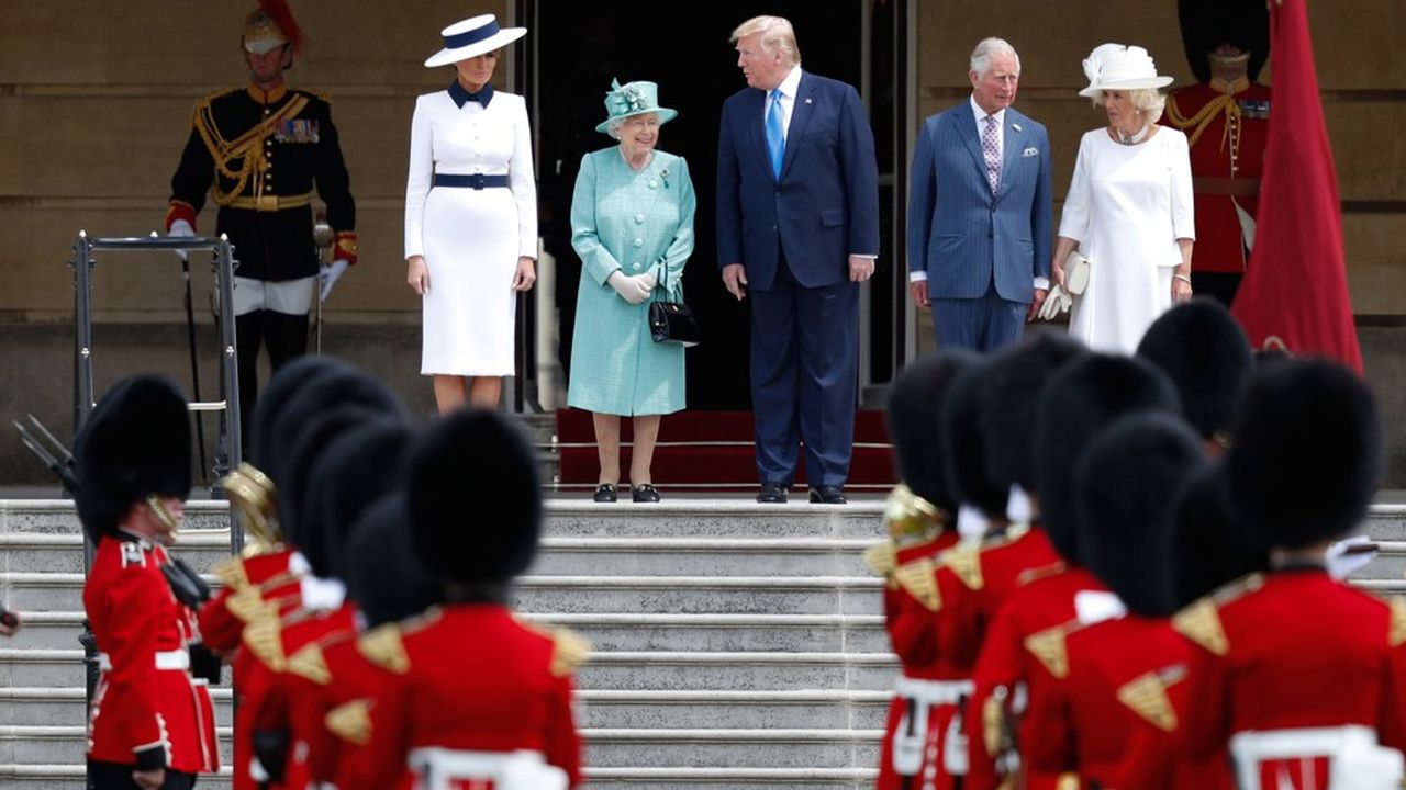 La Reine Elisabeth II a reçu le président américain Donald Trump à Buckingham Palace le 3 juin.