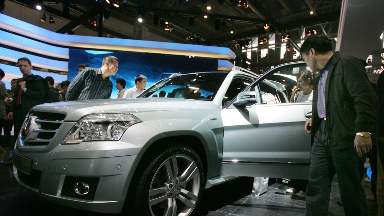 Un modèle de la Mercedes Benz GLK au salon automobile de Beijing en 2008 dont la série 220 CDI fabriquée entre 2012 et 2015 est mis en cause dans un système de truquage des émissions nocives.