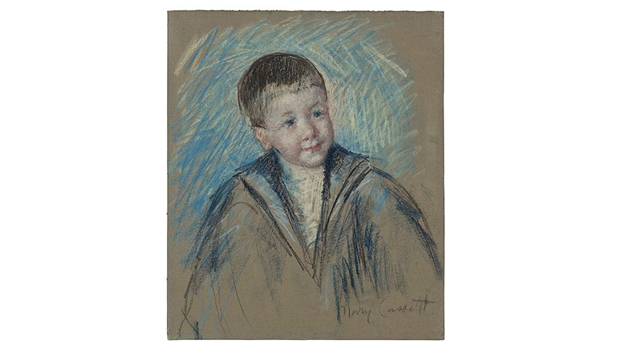 Mary Cassatt (1844-1926) Sketch of Master St. Pierre pastel on paper laid down on canvas Executed in 1906. Estimation : 100.000 - 150,000 dollars US.  Prix réalisé : 225.000 dollars US.