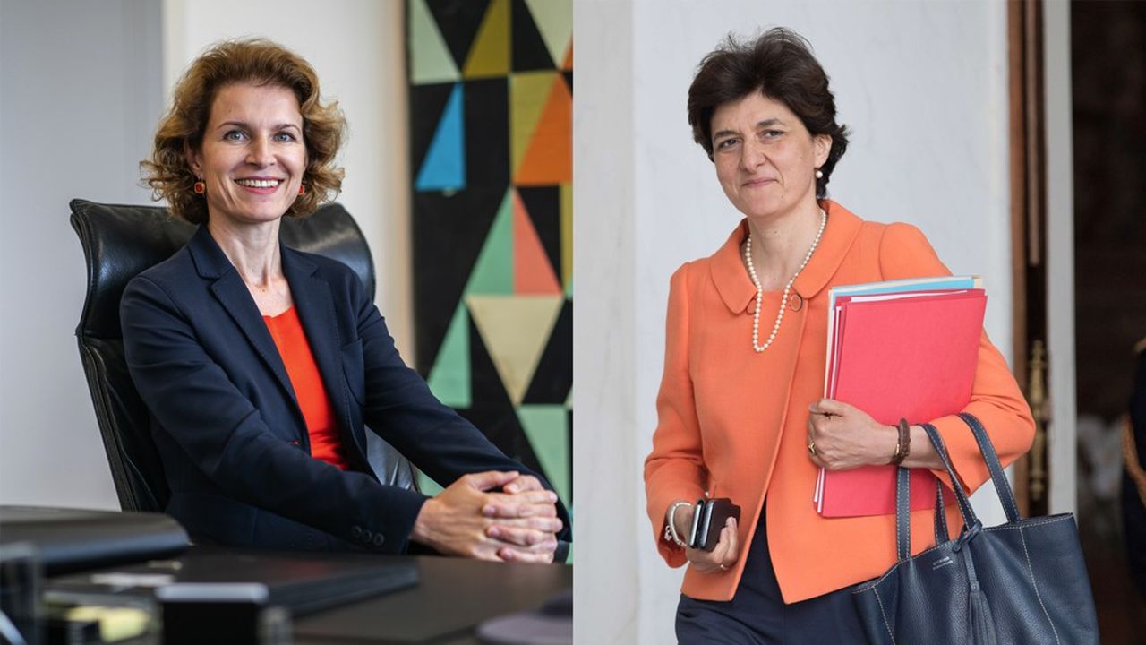 De gauche à droite : Sabine Mauderer (membre du directoire de la Deutsche Bundesbank), Sylvie Goulard (sous-gouverneure à la Banque de France).