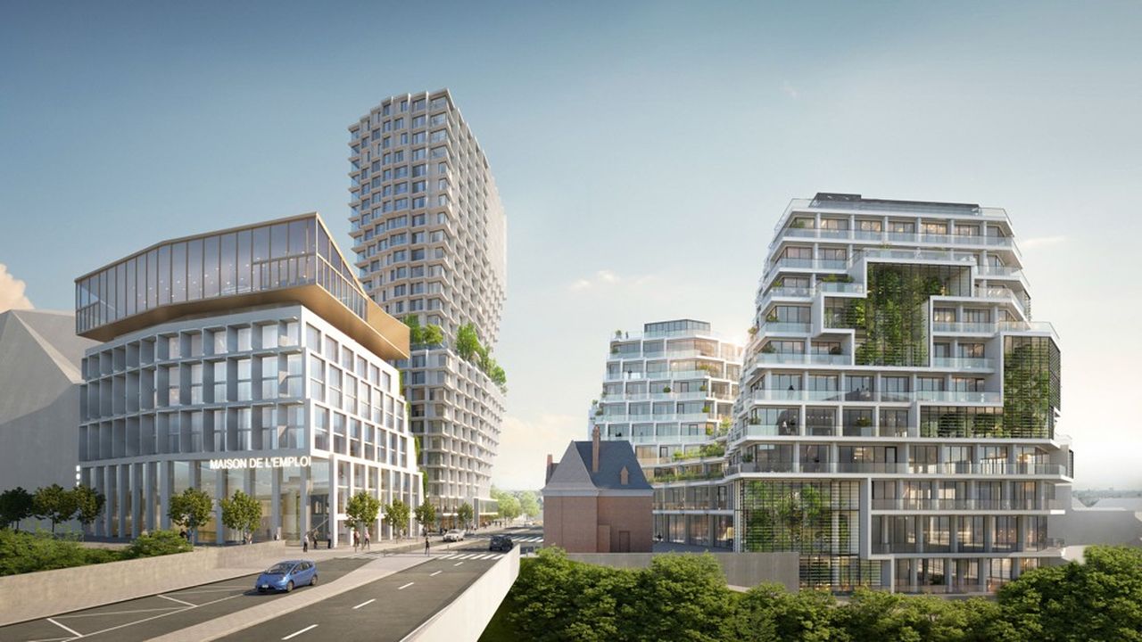 Le futur ensemble immobilier se compose d'une tour de 26 étages accueillant 180 logements, et de trois immeubles dont un destiné au siège du groupe Samsic.