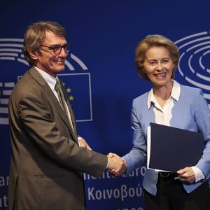 Ursula von der Leyen a rencontré, mercredi, le nouveau président du Parlement européen, l'Italien David Sassoli.
