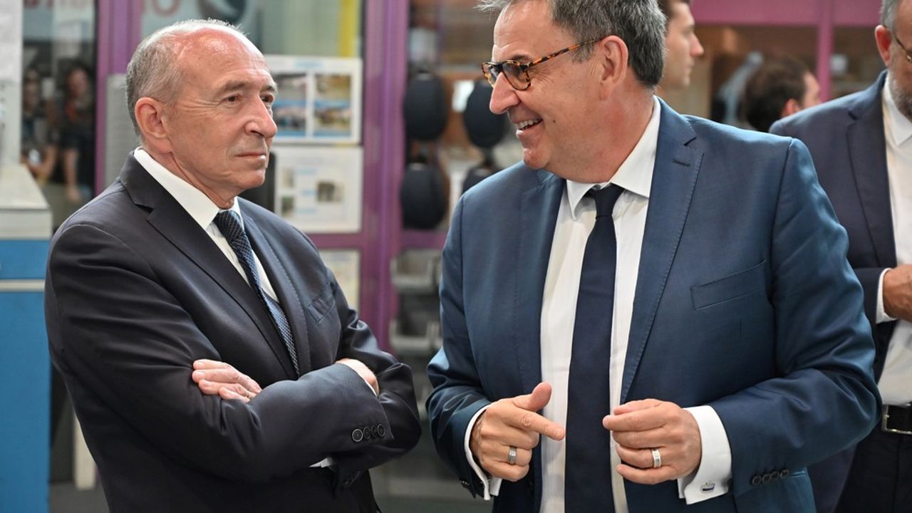Le maire de Lyon Gérard Collomb et le président de la métropole David Kimelfeld.