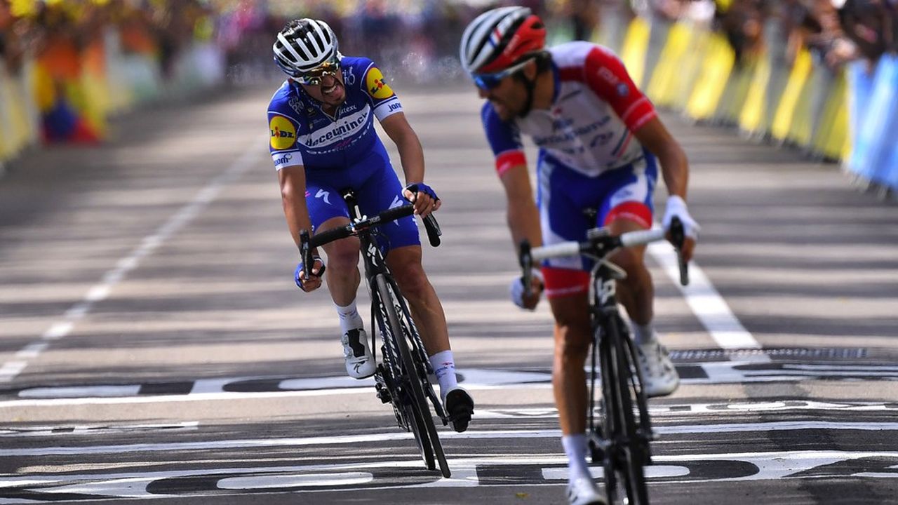 Les Français Julian Alaphilippe et Thibaut Pinot sont actuellement premier et quatrième du classement général du Tour de France 2019