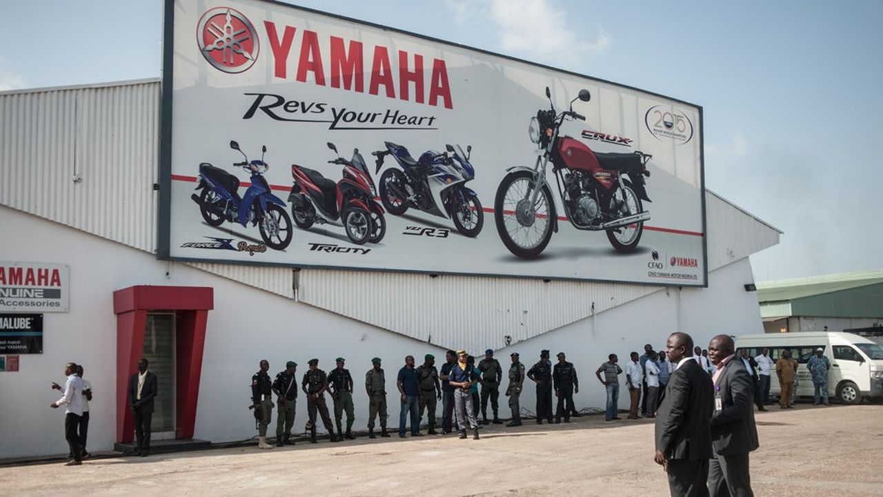 Une chaîne d'assemblage Yamaha à Lagos, au Nigéria.