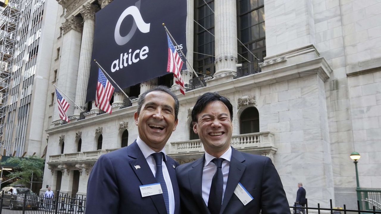 Patrick Drahi (à gauche) avec Dexter Goei, le PDG d'Altice USA. Altice est le quatrième câblo-opérateur des Etats-Unis avec environ 4,9 millions de clients. Le groupe est présent dans 21 Etats.